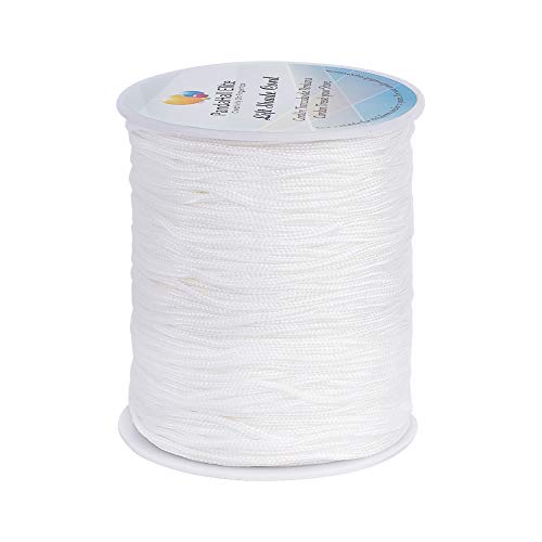 PandaHall 100 Yards 1.5mm Nylonschnur Weiße Geflochtene Lift Shade Cord Beading String Kumihimo Macrame Faden Blind Cord Ersatz String für Windows Roman Shade Repair Freundschaftsarmbänder von PH PandaHall