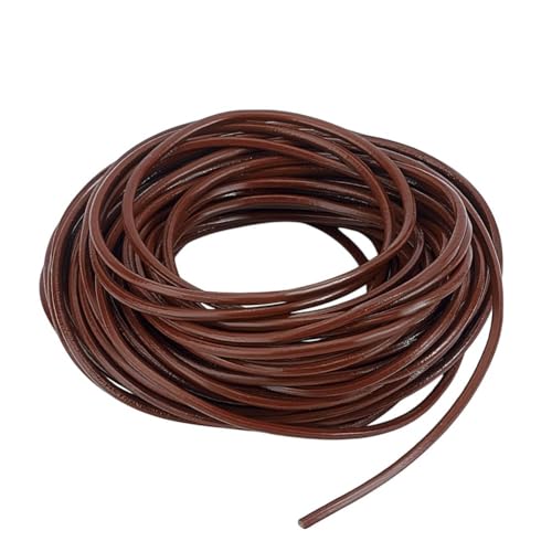 PH PandaHall 10m Rindleder Schnur, 2mm Leder Schmuck Schnur, Schmuck DIY Material, Runde Faden Thong String für Schmuck Armband Halskette Handwerk Zubehör, Sattel Braun von PH PandaHall