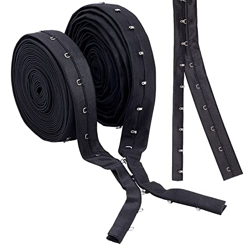 PandaHall Haken- Und Ösenbandverkleidung, 5 Yards Schwarzes, Einreihiges Nylonband Zum Nähen, Quilten, Korsett, BH, Renaissance-Tanz, Hawaiian-Brautkostüme, Gardinen, Heimdekoration von PH PandaHall