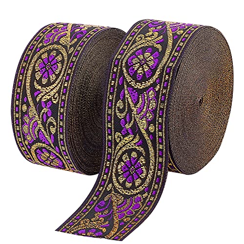 PH PandaHall 7m Jacquard band 34mm Vintage Gewebte Borte Blumenband Stoffborte Fransen Zum Nähen von Kleidungsstücken Basteln Heimdekoration Hochzeit Taschenriemen Zubehör Verschönerung Blau Violett PH PandaHall 7m Jacquard band 34mm Vintage Gewebte Borte Blumenband Stoffborte Fransen Zum Nähen von Kleidungsstücken Basteln Heimdekoration Hochzeit Taschenriemen Zubehör Verschönerung Blau Violett von PH PandaHall