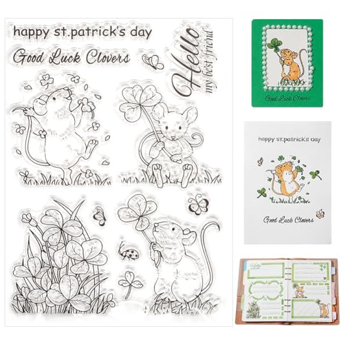 PandaHall Klare Stempel für St. Patrick's Day, Glücksklee Transparente Stempel Irisches Kleeblatt Silikonstempel Gummistempel für die Kartenherstellung Tagebuch Fotoalbum Scrapbooking, 6.2x4.3 Zoll PandaHall Klare Stempel für St. Patrick's Day, Glücksklee Transparente Stempel Irisches Kleeblatt Silikonstempel Gummistempel für die Kartenherstellung Tagebuch Fotoalbum Scrapbooking, 6.2x4.3 Zoll von PH PandaHall