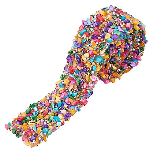 PandaHall Kristall Strass Trim Hotfix Band Bunte künstliche Edelstein Perlen Eisen auf Applique Kette Verzierung Nähen Zubehör für DIY Hochzeit Brautkleid Schuhe Telefon Dekor, 3,7 cm Breite PandaHall Kristall Strass Trim Hotfix Band Bunte künstliche Edelstein Perlen Eisen auf Applique Kette Verzierung Nähen Zubehör für DIY Hochzeit Brautkleid Schuhe Telefon Dekor, 3,7 cm Breite von PH PandaHall