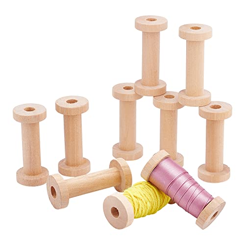 PandaHall Lange Holzspulen, 2.75 Zoll / 7cm Leere Spulen Holznäh-Stickgarnspule Drahtwebspulen Für Stick- Und Nähmaschinen Kunsthandwerk Fadenschnurrolle, 10 Stück von PH PandaHall