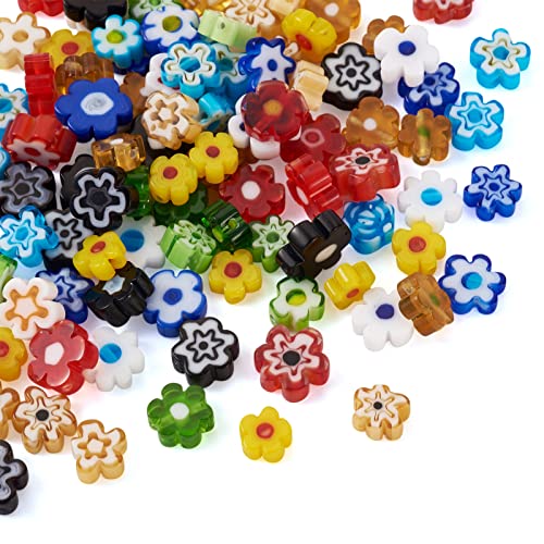 PandaHall Millefiori Glasperlen, handgefertigt, Blumenform, Lampwork-Perlen, 9 Farben, Abstandshalter, lose Perlen für Armbänder, Halsketten, Ohrringe, Schmuckherstellung, 180 Stück PandaHall Millefiori Glasperlen, handgefertigt, Blumenform, Lampwork-Perlen, 9 Farben, Abstandshalter, lose Perlen für Armbänder, Halsketten, Ohrringe, Schmuckherstellung, 180 Stück von PH PandaHall