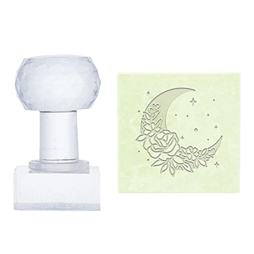 PandaHall Mond Seifenstempel Rose Acrylstempel Mit Griff Runde Seifenprägung Stempel Seifenkapitel Prägestempel Für Handgemachte Seife Kekse Ton Töpferstempel Kekse Gummier Herstellung Projekte von PH PandaHall