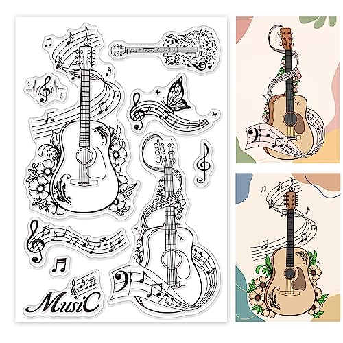 PandaHall Musik Clear Stamps Gitarrenblume Silikonkautschuk Stempel Filmrahmen Transparente Siegelstempel Für Musikfestival Party Einladungskarte Postkarte Album Foto Geschenkbox Dekoration PandaHall Musik Clear Stamps Gitarrenblume Silikonkautschuk Stempel Filmrahmen Transparente Siegelstempel Für Musikfestival Party Einladungskarte Postkarte Album Foto Geschenkbox Dekoration von PH PandaHall