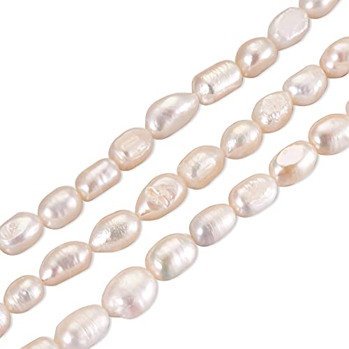 PandaHall Natürliche Süßwasser-Zuchtperlen, unregelmäßige Form, lose Perlen für für Halsketten, Armbänder, Schmuckherstellung, 8 ~ 13 x 6 ~ 8 x 5 ~ 7 mm, 5 Stränge von PandaHall