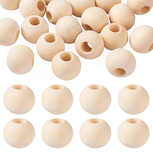 PandaHall Natürliche runde Holzperlen, großes Loch unlackierte Holzkugel-Abstandshalter lose Perlen mit 9~10mm Loch für Handwerk DIY handgemachte Dekoration, Schmuckherstellung, Antikweiß, 20 Stück PandaHall Natürliche runde Holzperlen, großes Loch unlackierte Holzkugel-Abstandshalter lose Perlen mit 9~10mm Loch für Handwerk DIY handgemachte Dekoration, Schmuckherstellung, Antikweiß, 20 Stück von PH PandaHall