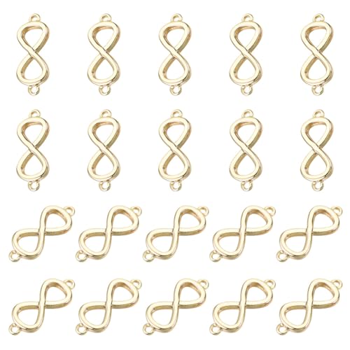 PH PandaHall 20 Stück Goldene Unendlichkeitsanhänger 18K Vergoldete Schmuck Verbindungsstücke Messingglieder Unendlichkeitssymbol Charm Anhänger Kreisrahmen Für Armbänder Halsketten Schmuck von PH PandaHall
