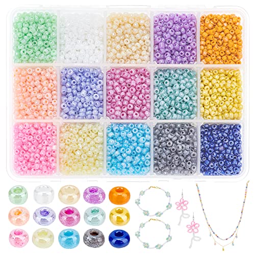 PH PandaHall Über 6750pcs 15 Farbe 8/0 Glas Rocailles 3mm Mini Perlen mit Container Box für Schmuck machen von PH PandaHall