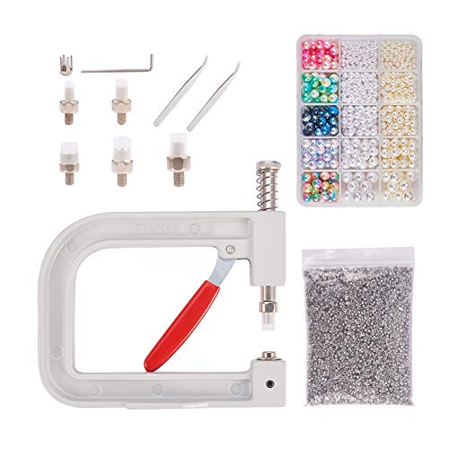 PandaHall Pearl Setting Werkzeugmaschinen Perlen Niet Fixiermaschine Mit 1250 Stück 5 Größe Imitation Pearl Acryl Perlen Und 0.44 Pfund Pearl Rivet Knöpfe Und Pinzetten Für Hüte Schuhe Kleidung von PH PandaHall