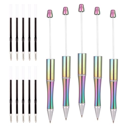 PandaHall Perlenstifte mit 10 Stück 1 mm Kugelschreiberminen, Kunststoffperlenstifte, Schaft mit schwarzer Tinte, Kugelschreiber für Stiftherstellung, Schule, Büro, Bastelbedarf, Grau, 5 Stück PandaHall Perlenstifte mit 10 Stück 1 mm Kugelschreiberminen, Kunststoffperlenstifte, Schaft mit schwarzer Tinte, Kugelschreiber für Stiftherstellung, Schule, Büro, Bastelbedarf, Grau, 5 Stück von PandaHall