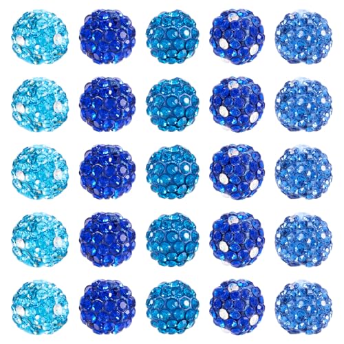 PandaHall Runde Discokugel-Perlen, 100 Stück, 10 mm, blaue Strass, Tonperlen, Kristall-Abstandshalter für Schmuckherstellung, Perlenstift-Dekoration PandaHall Runde Discokugel-Perlen, 100 Stück, 10 mm, blaue Strass, Tonperlen, Kristall-Abstandshalter für Schmuckherstellung, Perlenstift-Dekoration von PandaHall