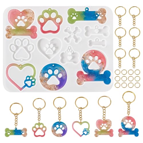 PandaHall Silikonform für Hundeknochen, Pfotenabdruck, Herz, UV-Harz, Epoxidharz, Katze, Hundefüße, Druck, 3D-Herstellung, Gießformen für Schlüsselanhänger, Basteln, Schmuckherstellung, 1 Stück PandaHall Silikonform für Hundeknochen, Pfotenabdruck, Herz, UV-Harz, Epoxidharz, Katze, Hundefüße, Druck, 3D-Herstellung, Gießformen für Schlüsselanhänger, Basteln, Schmuckherstellung, 1 Stück von PandaHall
