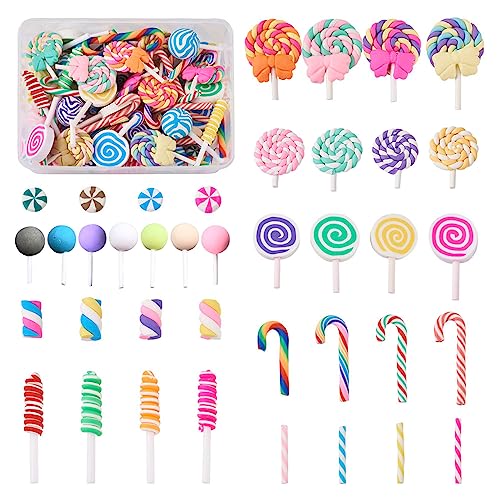 PandaHall Süßigkeiten-Perlen aus Kunstharz, flache Rückseite, Cabochons, Lollipop, Marshmallow, Weihnachtsstäbchen, niedliche flache Rückseite, Schleimperlen für Bastelarbeiten Scrapbooking 140 Stück PandaHall Süßigkeiten-Perlen aus Kunstharz, flache Rückseite, Cabochons, Lollipop, Marshmallow, Weihnachtsstäbchen, niedliche flache Rückseite, Schleimperlen für Bastelarbeiten Scrapbooking 140 Stück von PandaHall