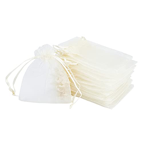 PandaHall 100Pcs Organzasäckchen Weihnachtsgeschenktüten in Organza Geschenk Schmuckbeutel Ivoire Farben, 9x7cm PandaHall 100Pcs Organzasäckchen Weihnachtsgeschenktüten in Organza Geschenk Schmuckbeutel Ivoire Farben, 9x7cm von PH PandaHall