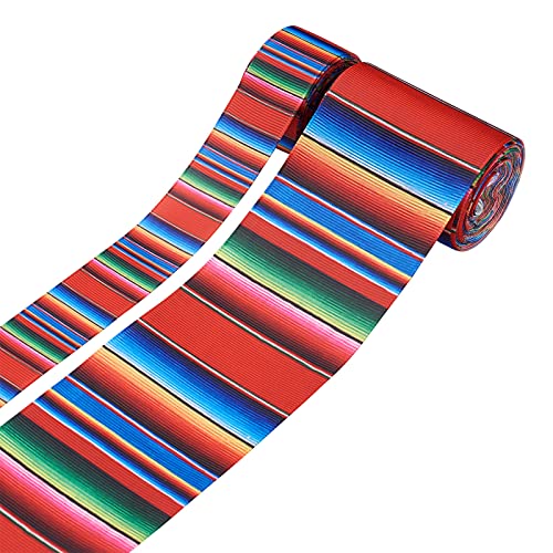 Pandahall 2 Rollen Fiesta-Band, mexikanisches Serape-Band, bunte Regenbogenstreifen, Ripsband-Spitze für DIY-Geschenkverpackungen, Herbsthandwerk (2 Größen, 1 Zoll/2,48 Zoll Breite, 5 Yards/Rolle) von PH PandaHall