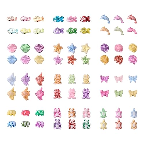 PandaHall Acrylperlen mit Meeresmotiven, gemischte Farben, Seestern, Schmetterlinge, Delfin, Fisch, Schildkröte, Muschel, Mini-Pony-Perlen für Schmuckherstellung, DIY, Handwerk, transparent, 330 Stück PandaHall Acrylperlen mit Meeresmotiven, gemischte Farben, Seestern, Schmetterlinge, Delfin, Fisch, Schildkröte, Muschel, Mini-Pony-Perlen für Schmuckherstellung, DIY, Handwerk, transparent, 330 Stück von PH PandaHall