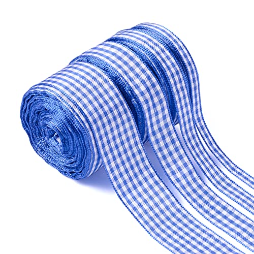 Pandahall 4 Rollen Gingham-Band blau und weiß kariertes Polyesterband Picknickband Weihnachten Wickelband für Schleifen Nähen Geschenkverpackungen Hochzeit Brautparty Pandahall 4 Rollen Gingham-Band blau und weiß kariertes Polyesterband Picknickband Weihnachten Wickelband für Schleifen Nähen Geschenkverpackungen Hochzeit Brautparty von PandaHall