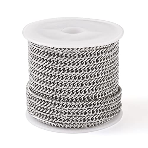 PandaHall CHS-TA0001-43 Panzerkette, Edelstahl, ungeschweißte Glieder, 304 Material, 3,8 mm breit, 1,5 mm dick, 5,5 x 3,8 x 0,6 mm Gliedergröße, 5 m PandaHall CHS-TA0001-43 Panzerkette, Edelstahl, ungeschweißte Glieder, 304 Material, 3,8 mm breit, 1,5 mm dick, 5,5 x 3,8 x 0,6 mm Gliedergröße, 5 m von PH PandaHall