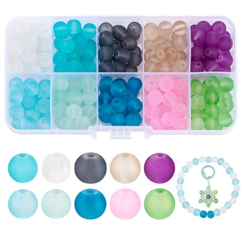 Ph PandaHall Über 200pcs / Box Gefärbt Transparente Runde Glasperlen Mattierte Perlen Zum Auffädeln 10 Farbe 8mm Kristall Runde Glas Lose Perlen Spacers Für Diy Schmuck Herstellung Ph PandaHall Über 200pcs / Box Gefärbt Transparente Runde Glasperlen Mattierte Perlen Zum Auffädeln 10 Farbe 8mm Kristall Runde Glas Lose Perlen Spacers Für Diy Schmuck Herstellung von PandaHall