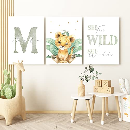 Pandawal Kinderzimmer Bilder mit Spruch und Name Safari Tiere 3er Poster- Set für Mädchen und Junge Wandbilder Pandawal Kinderzimmer Bilder mit Spruch und Name Safari Tiere 3er Poster- Set für Mädchen und Junge Wandbilder von Pandawal