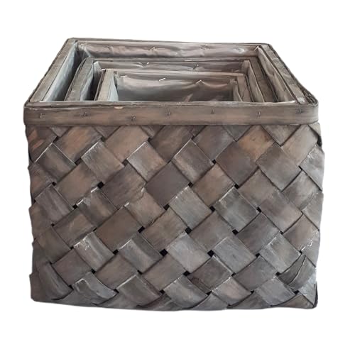 Comarco Sa Set mit 3 quadratischen Bambuskörben für Pflanzen – P 20 x 20 x 19 cm – M 25 x 25 x 21 cm – G 30 x 30 x 24 cm Comarco Sa Set mit 3 quadratischen Bambuskörben für Pflanzen – P 20 x 20 x 19 cm – M 25 x 25 x 21 cm – G 30 x 30 x 24 cm von Pandecor