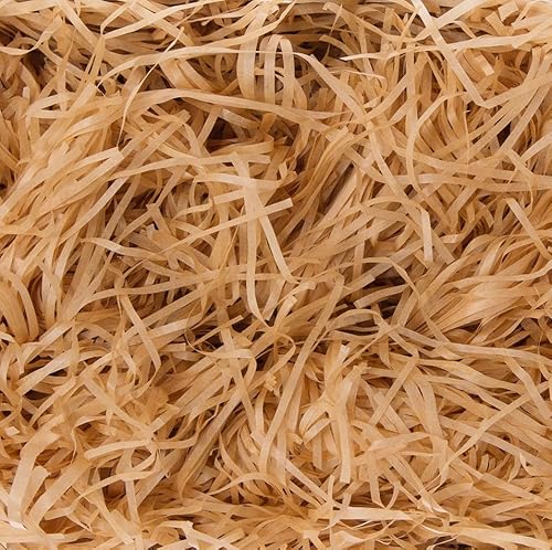 500 Gramm Papierspäne für Geschenke, zerkleinertes Papier zum Füllen, Papierstreifen zum Füllen, bieten eine gute Dekoration und Schutz für Geschenke (Braun, 500 Gramm) von Pandiui23