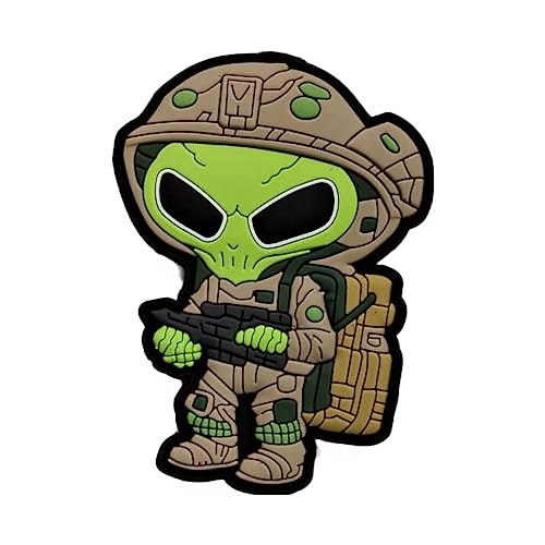 Alien Militär PVC Aufnäher für Tactica Rucksack, Cross Trainning Patches für Militärrucksäcke, Gym Zubehör für Rucksäcke und Weste (Alien) von Pandiui23