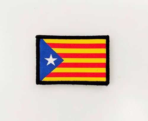 Aufnäher Flagge von Kaalonien mit offiziellen Farben, besticktes Wappen, bestickt, Biker-Patches, Militärpatch, Katalonien (Stelada) von Pandiui23