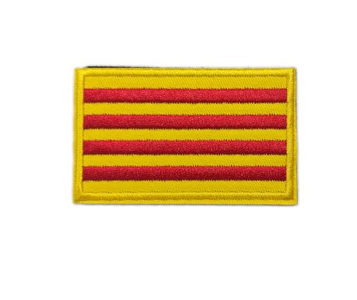Aufnäher Katalonien, bestickt, Flagge mit offiziellen Farben, Wappen, bestickt, Militär-Patch, Wappen (Katalonien) von Pandiui23