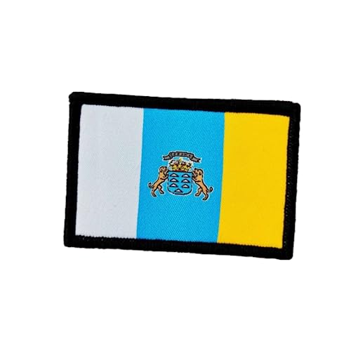 Bestickter Aufnäher Kanarische Inseln mit offiziellen Farben, gesticktes Wappen, bestickte Motorradflicken, Aufnäher Kanarische Inseln (Kanarische Inseln) von Pandiui23