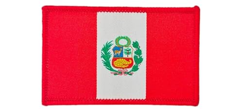 Bestickte Aufnäher Peru-Flagge mit offiziellen Farben - gesticktes Wappen - Biker-Patches - Militärische Patches (Bandera Peru) von Pandiui23