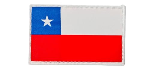 Bestickte Aufnäher mit Flagge Chile mit offiziellen Farben, besticktes Wappen - Biker-Patches - Military Patches (Chile) von Pandiui23