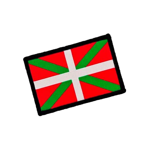 Bestickte Aufnäher mit Flagge Spanien mit offiziellen Farben - gesticktes Wappen - Biker bestickte Aufnäher - Military Patch Spanien (Euskadi) von Pandiui23