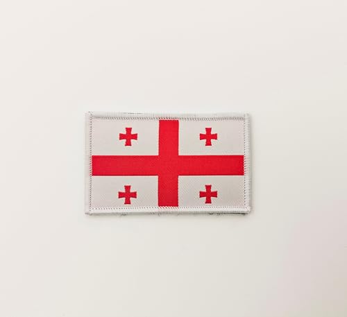 Bestickte Aufnäher mit Georgien-Flagge in offiziellen Farben, gesticktes Georgien-Wappen, Georgien-Aufnäher, Georgien-Militär-Patch, Georgien-Aufnäher (Georgien) von Pandiui23