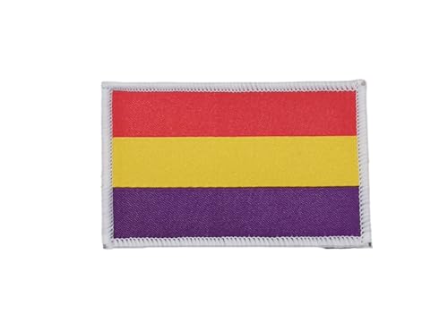 Bestickter Aufnäher mit spanischer republikanischer Flagge mit offiziellen Farben, gesticktes Wappen, bestickte Motorradflicken, Militär-Patch, Republikaner von Pandiui23
