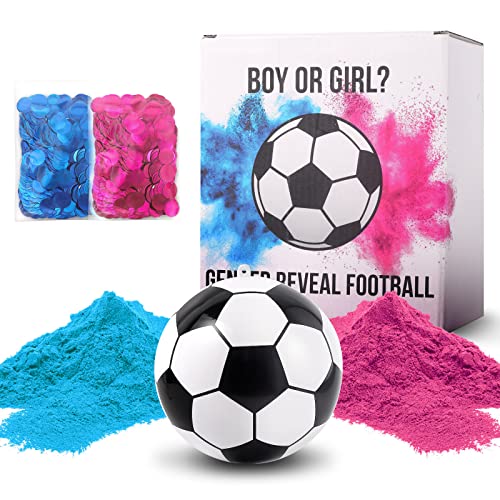 Gender Reveal Fussball mit Pulver, Gender Reveal Fußball Explodiert Blau oder Rosa Pulver für Jungen oder Mädchen Überraschung Geschlecht Verkünden (Pack) von Pandiui23