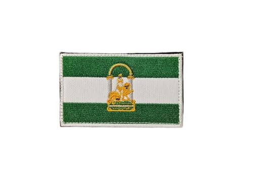 Militär-Aufnäher Andalusien, bestickt, Flagge mit offiziellen Farben, Wappen, Andalusien, bestickt, Militärflicken, Wappen (Andalusien) von Pandiui23