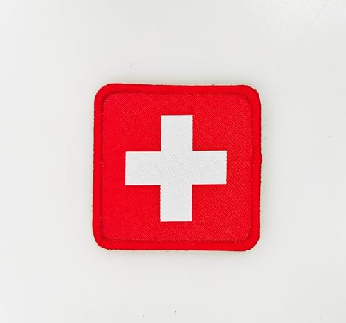 Pandiui23 Schweizer Flagge, bestickte Aufnäher mit Offiziellen Farben, gesticktes Schild, bestickte Biker-Aufnäher, Militär-Aufnäher, Spanien-Aufnäher (Schweiz) von Pandiui23