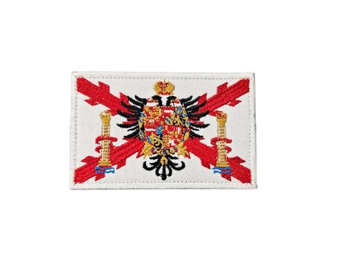Patches Burgunder-Kreuz, bestickt, Flagge mit offiziellen Farben, Motorradwappen, spanisches Imperium, bestickt, Militärdrittel (Cruz Burgund) von Pandiui23