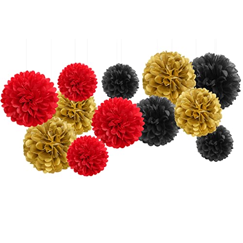 Papierblumen-Girlande, Party-Dekoration, Rot, Schwarz, Gold, 12 Stück, Spielabend, Casino-Design, Papierblumen, Girlande, Geburtstag, Hochzeit, Babyparty, Brautparty, Dekoration Panduola Papierblumen-Girlande, Party-Dekoration, Rot, Schwarz, Gold, 12 Stück, Spielabend, Casino-Design, Papierblumen, Girlande, Geburtstag, Hochzeit, Babyparty, Brautparty, Dekoration Panduola von Panduola