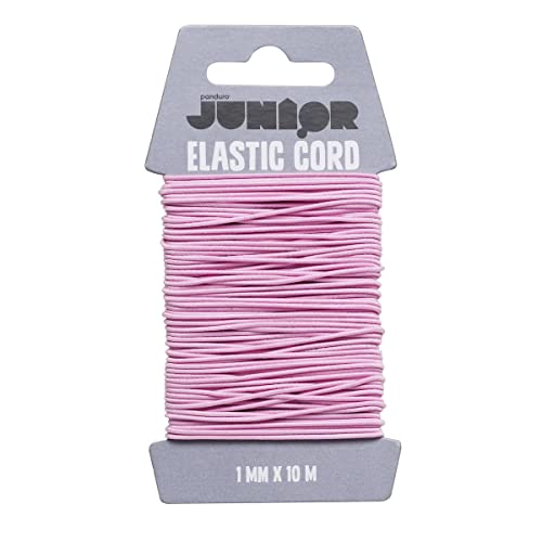 Panduro Elastischer Faden, Elastische Schnur, Gummiband Rund 1mm, 10 Meter, für Armbändern, Halsketten, Schmuck Herstellung und DIY (Rosa) von Panduro