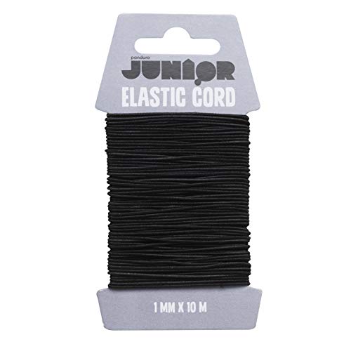 Panduro Elastischer Faden, Elastische Schnur Schwarz, Gummiband Rund 1mm, 10 Meter, für Masken, Armband Basteln, Halsketten, Schmuck Herstellung und DIY Panduro Elastischer Faden, Elastische Schnur Schwarz, Gummiband Rund 1mm, 10 Meter, für Masken, Armband Basteln, Halsketten, Schmuck Herstellung und DIY von Panduro
