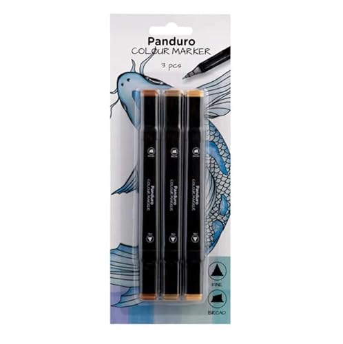 Panduro | Farbmarkierungen | 3 Stifte Marker | Twintip-Marker | Brauntöne: 94 Ziegelbraun, 96 Mahagoni, 103 Kartoffelbraun von Panduro