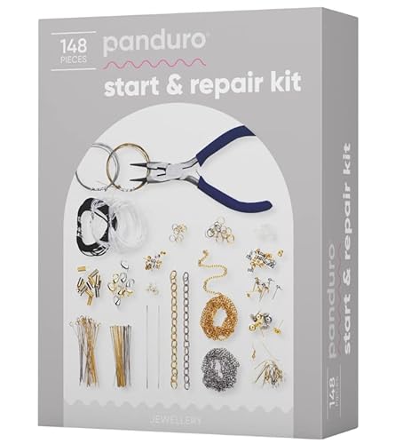 Panduro | Schmuck-Start- und Reparaturset für Armbänder, Ohrringe, Halsketten | Silber Gold Panduro | Schmuck-Start- und Reparaturset für Armbänder, Ohrringe, Halsketten | Silber Gold von Panduro
