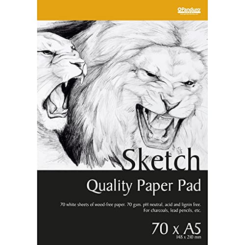 Panduro Skizzenblock DIN A5 x 70 Blatt - Skizzen Papier 70 g/m2, pH-neutral und säurefrei von Panduro