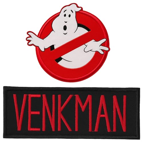 2 Stück Geisterjäger Venkman Catch the Patch, Venkman Logo Aufnäher Set, Aufnäher, Aufbügler, Applikationen, Bügelbilder, Patches, Sticker zum Aufbügeln oder Aufnähen – für Kleidung, Taschen, Jacken von PangWuu