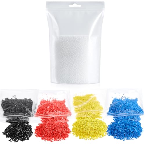 Pangda Farbige, schmelzbare Kunststoff-Pellets für formbare Kunststoffperlen, Rot, Gelb, Blau, Schwarz, Weiß, wiederverwendbare thermoplastische Perlen für Bastelarbeiten, Cosplay, Reparatur von Pangda