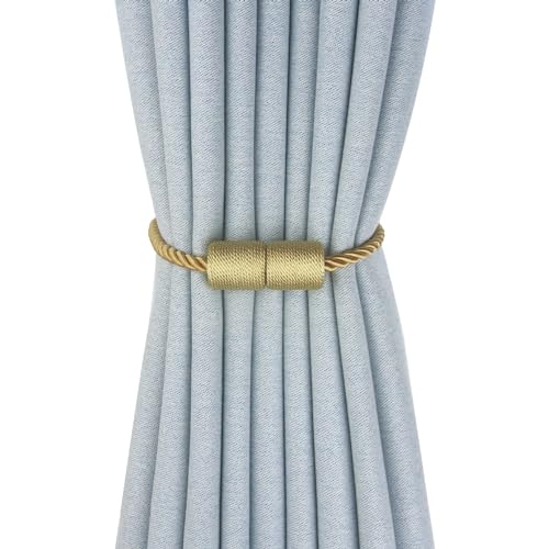 Pangogogo Einfach und Elegant Vorhang Raffhalter | Stark Einfache Montage Raffhalter für Vorhänge | Schöne Deko Raffhalter Magnetisch (2, Gold) von Pangogogo